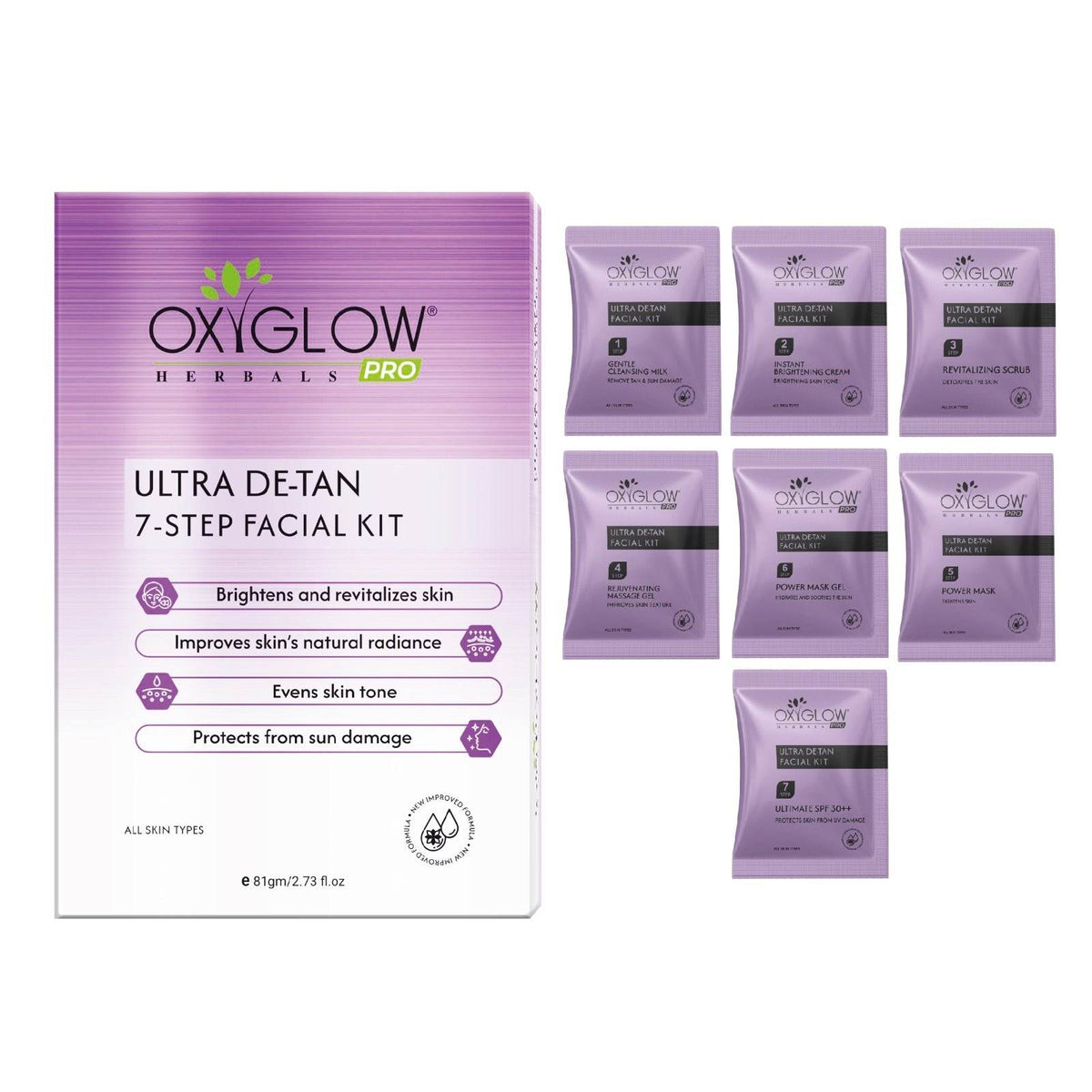 Ultra De-tan 7 Step Facial Kit | Pack of 5