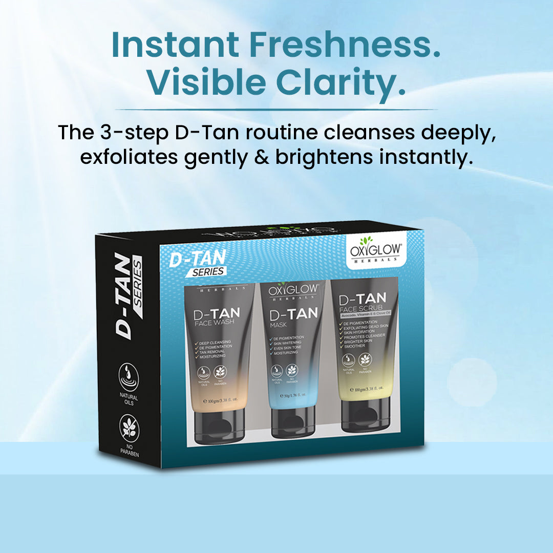 OxyGlow Herbals De-tan Combo with Dtan Facewash Dtan Scrub Dtan Mask -Pack