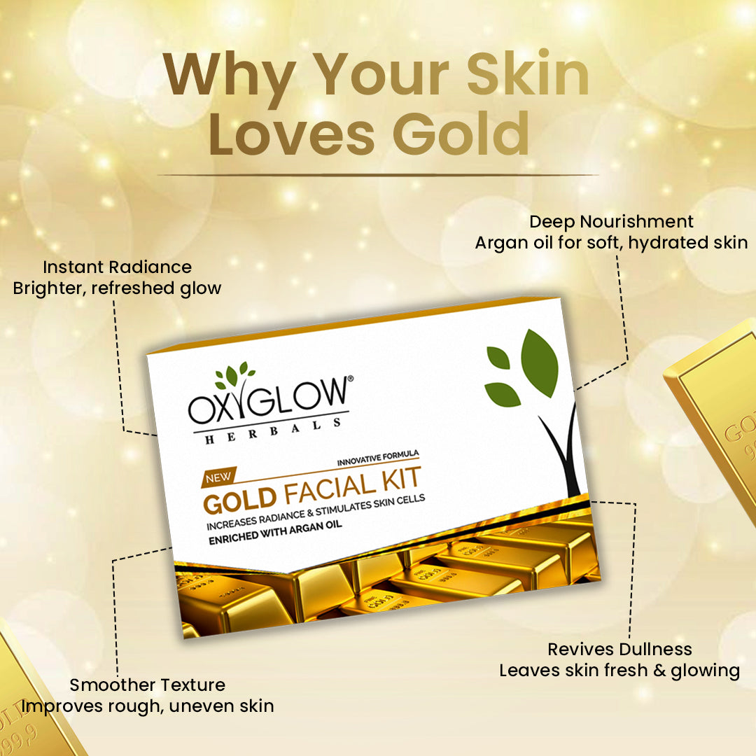 OxyGlow Herbals Gold Facial Kit benefits