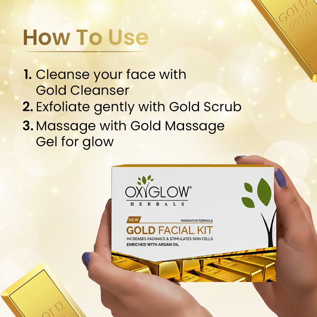 OxyGlow Herbals Gold Facial Kit how to use