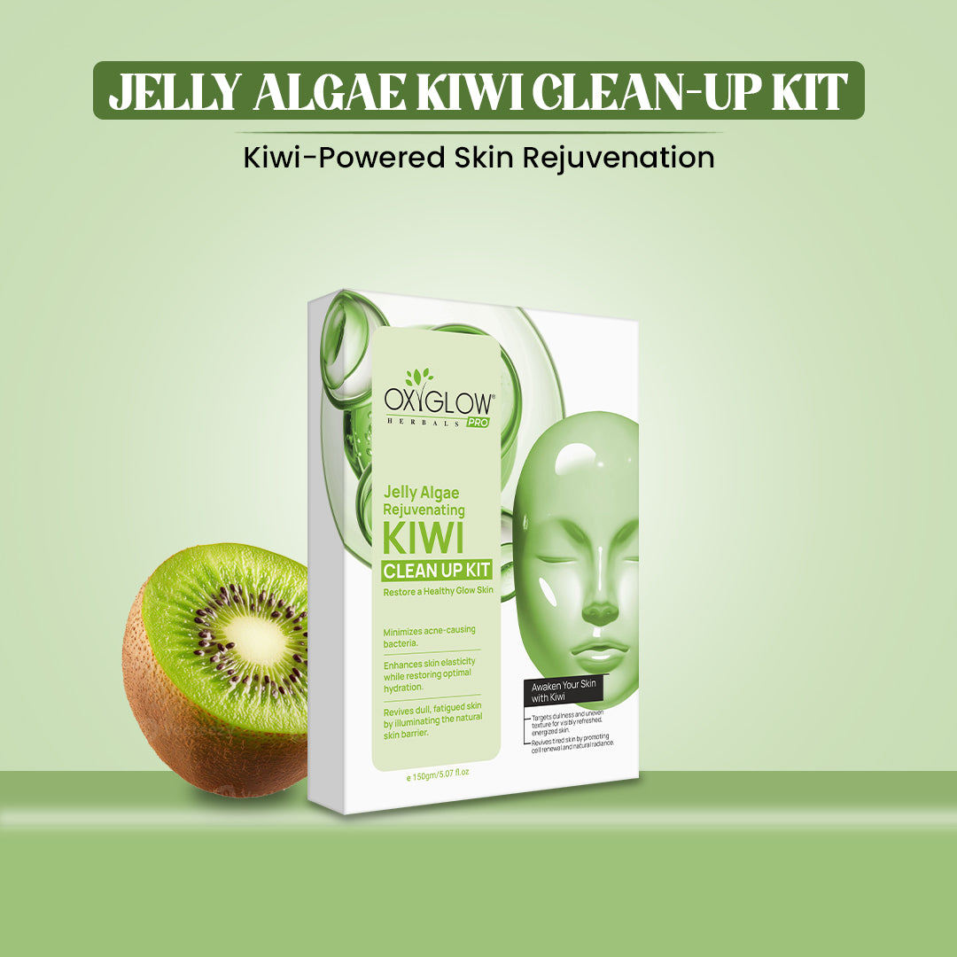 OxyGlow Herbals Jelly Algae Kiwi Clean Up Kit | Glowing Skin