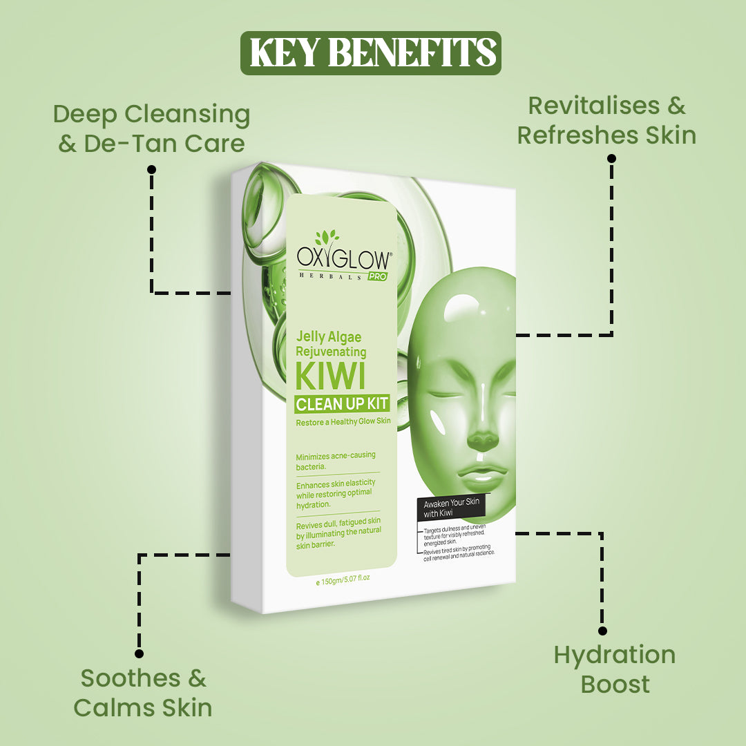 OxyGlow Herbals Jelly Algae Kiwi Clean Up Kit | Glowing Skin