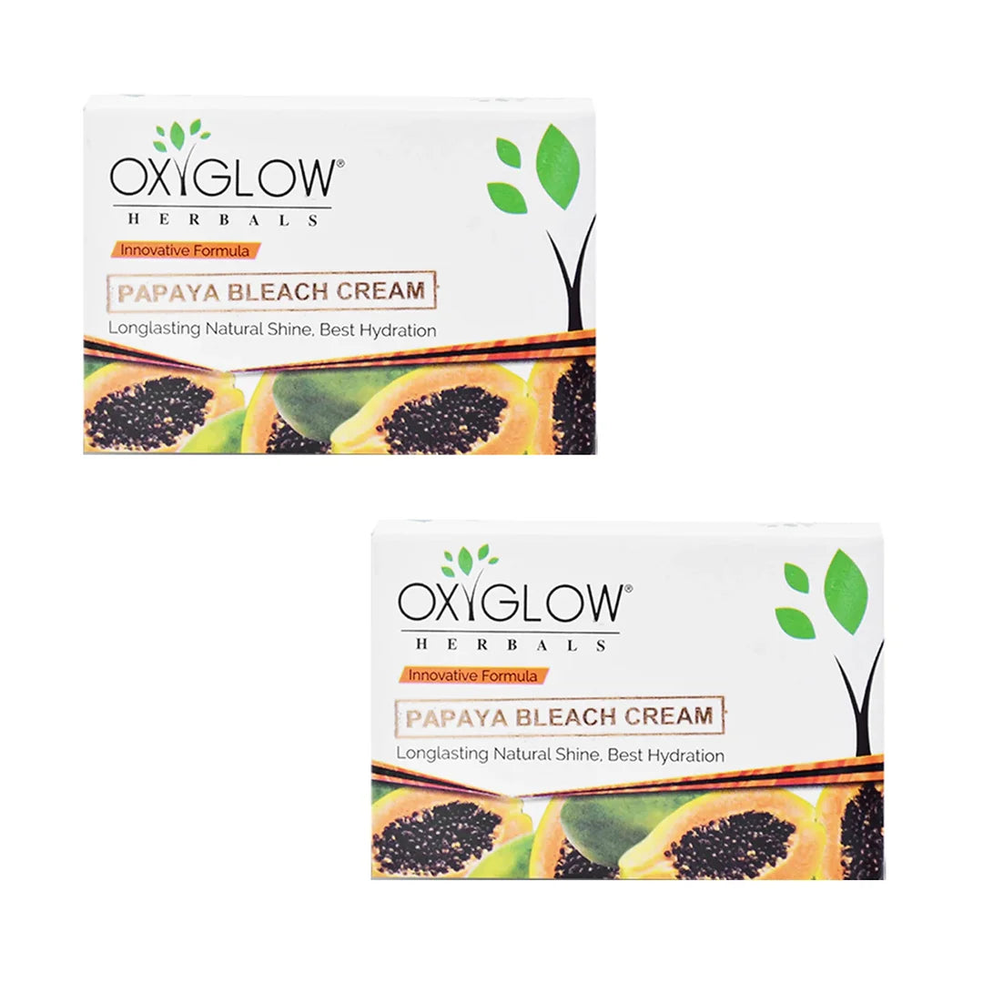 OxyGlow Herbals Papaya Bleach Cream | Long Lasting Natural Shine | Suitable for All Skin