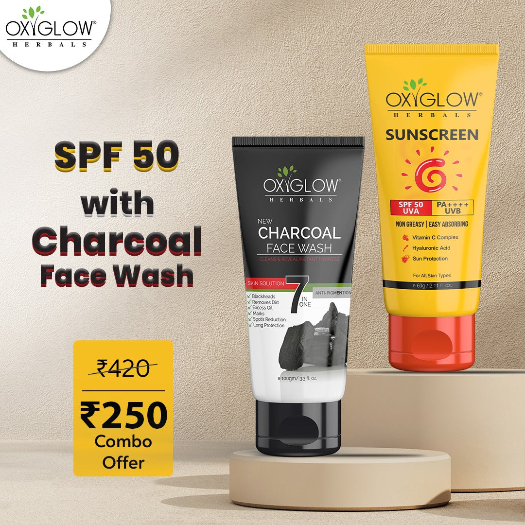 SPF 50++ + Charcoal Facewash