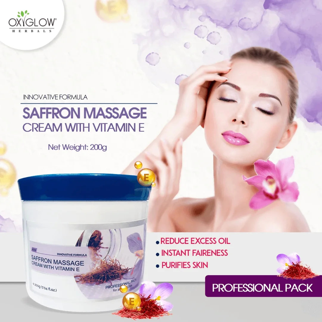 Saffron Massage Cream with Vitamin E OxyGlow Cosmetics