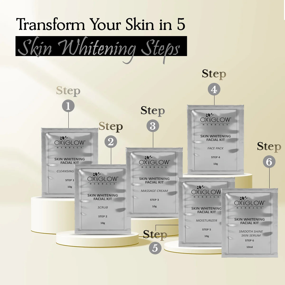 OxyGlow Herbal Skin Whitening Facial Kit + OxyGlow Herbals Lacto Bleach Cream