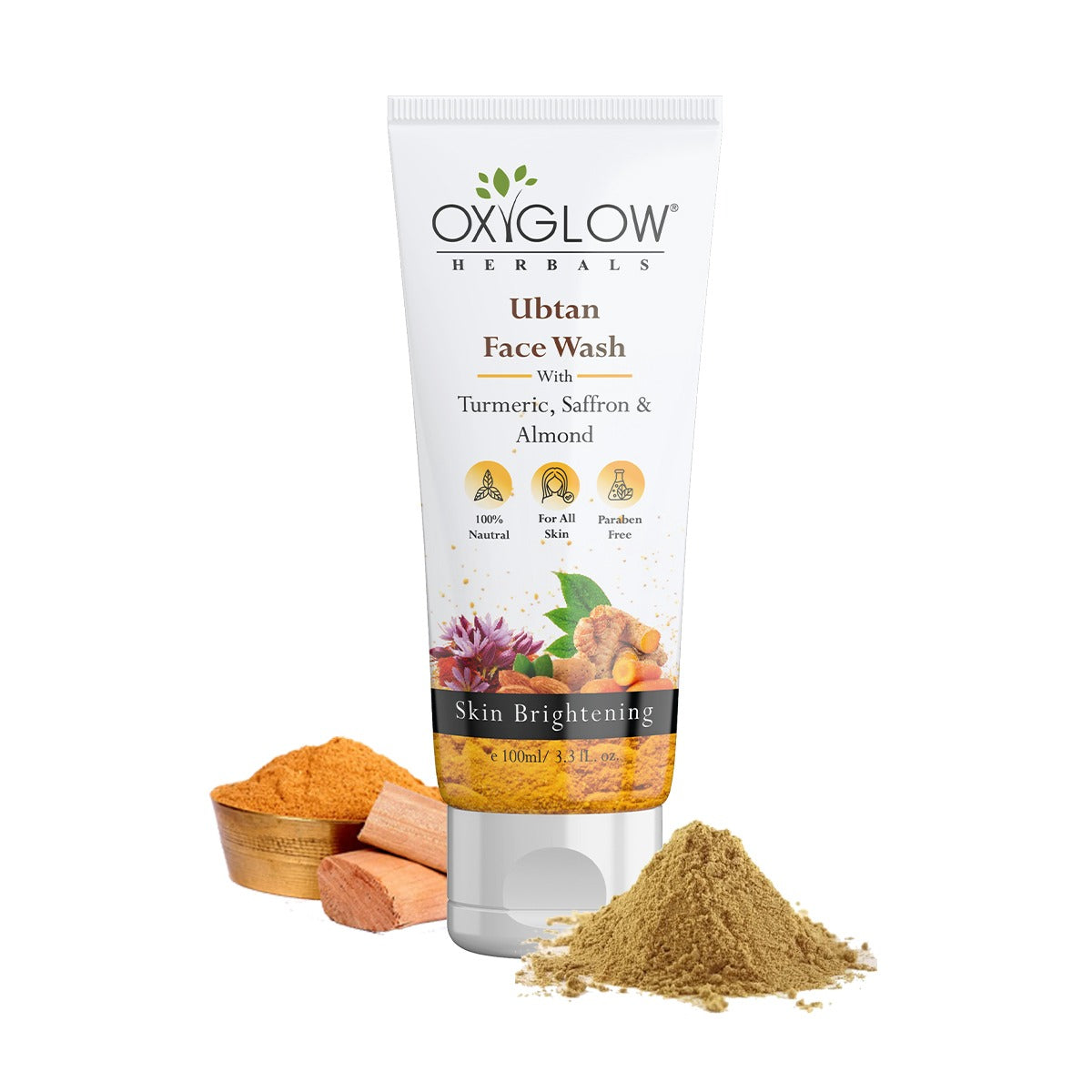 Oxyglow Herbals Ubtan Facewash with Turmeric, Saffron & Almond 100ml
