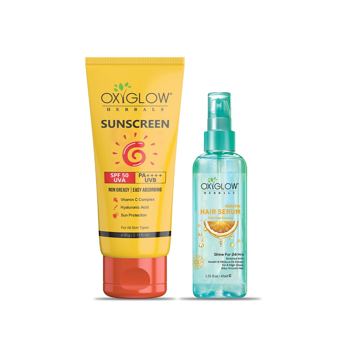 Sunscreen SPF 50 UPA | PA++++ UVB + Keratin Hair Serum
