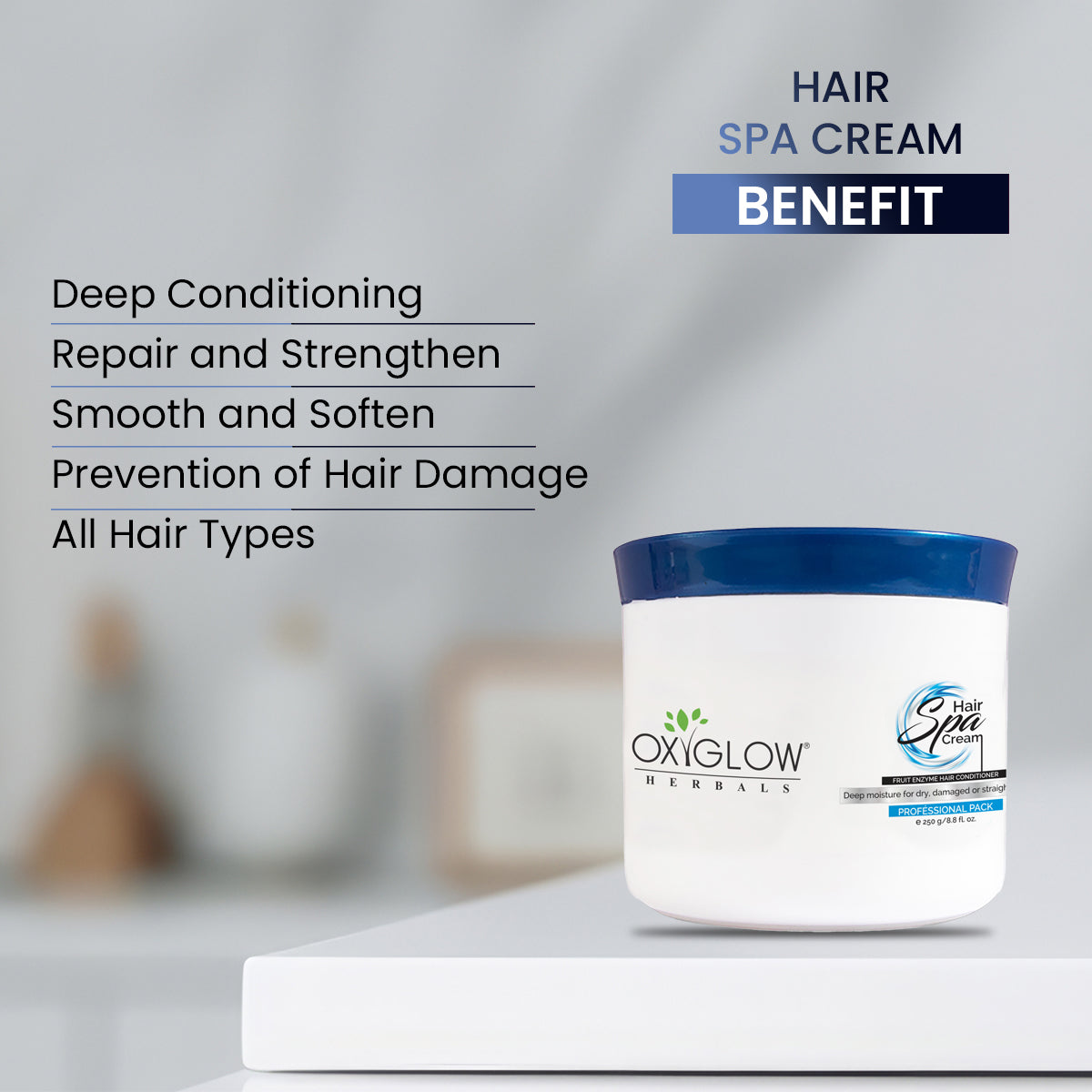 OxyGlow Herbals Hair Spa Cream | Revitalizes Dry Scalp | Deep Nourishment for Roots & Smoothen Hair