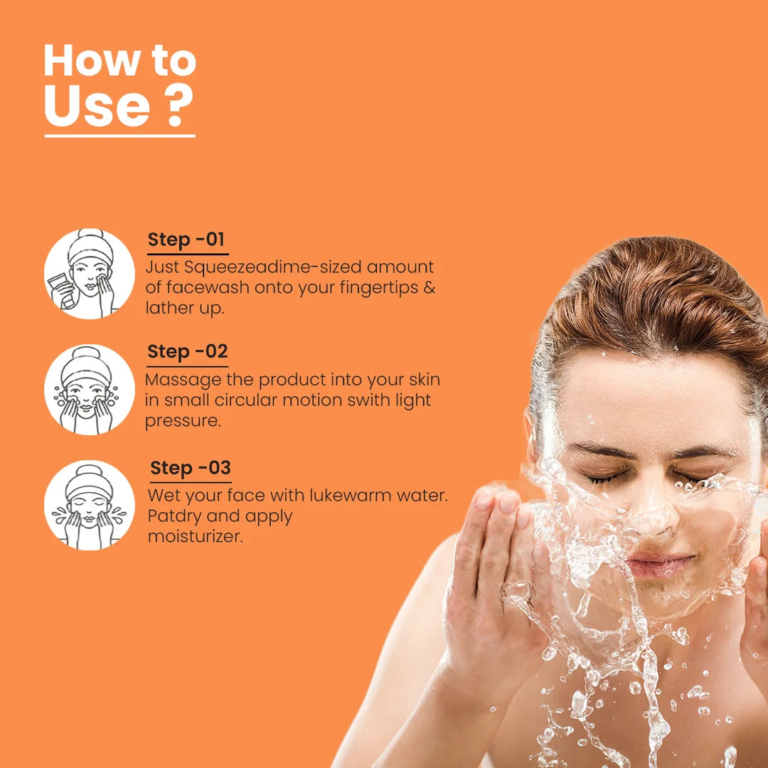 OxyGlow Herbals Papaya Anti Pollution Face Wash | Clearer & Refined Complexion | Acne Control | Brighter & Even Skin Tone