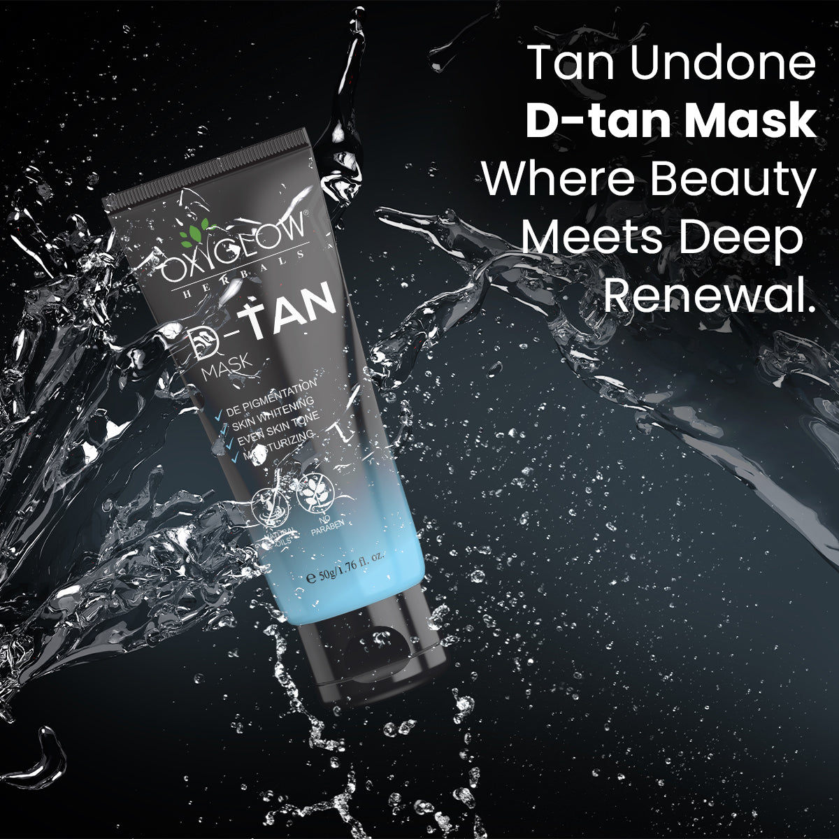 OxyGlow Herbals D-Tan Mask 50ml | Moisturizing & Even Skin Tone | Skin Whitening | Fight Pigmentation | Anti Ageing