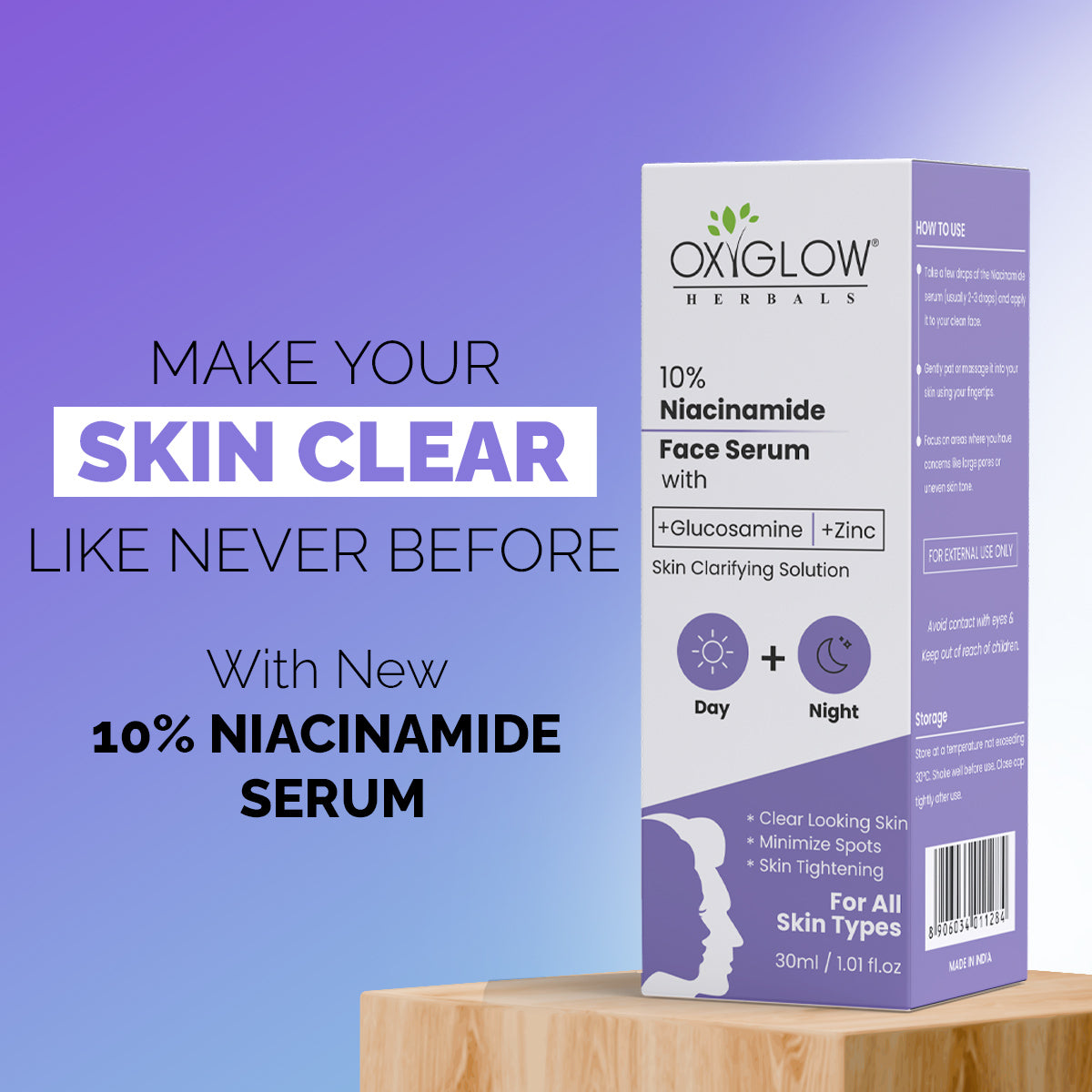 OxyGlow Herbals 10% Niacinamide Face Serum 30 ml