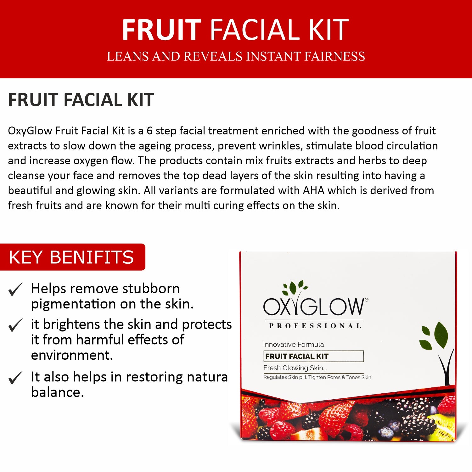 Fruit Facial Kit 260 Gm Skin Whitening Facial Kit 260 Gm