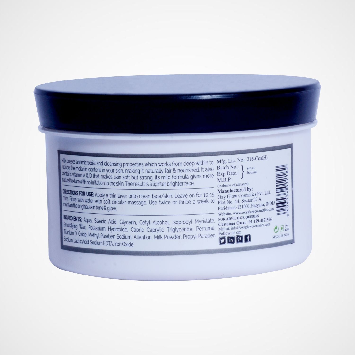 OxyGlow Herbals Lacto Bleach Cream with Milk Powder | Bleach + Anti Tan Formula | Removes Tan & Hydrates Skin|  Suitable for All Skin