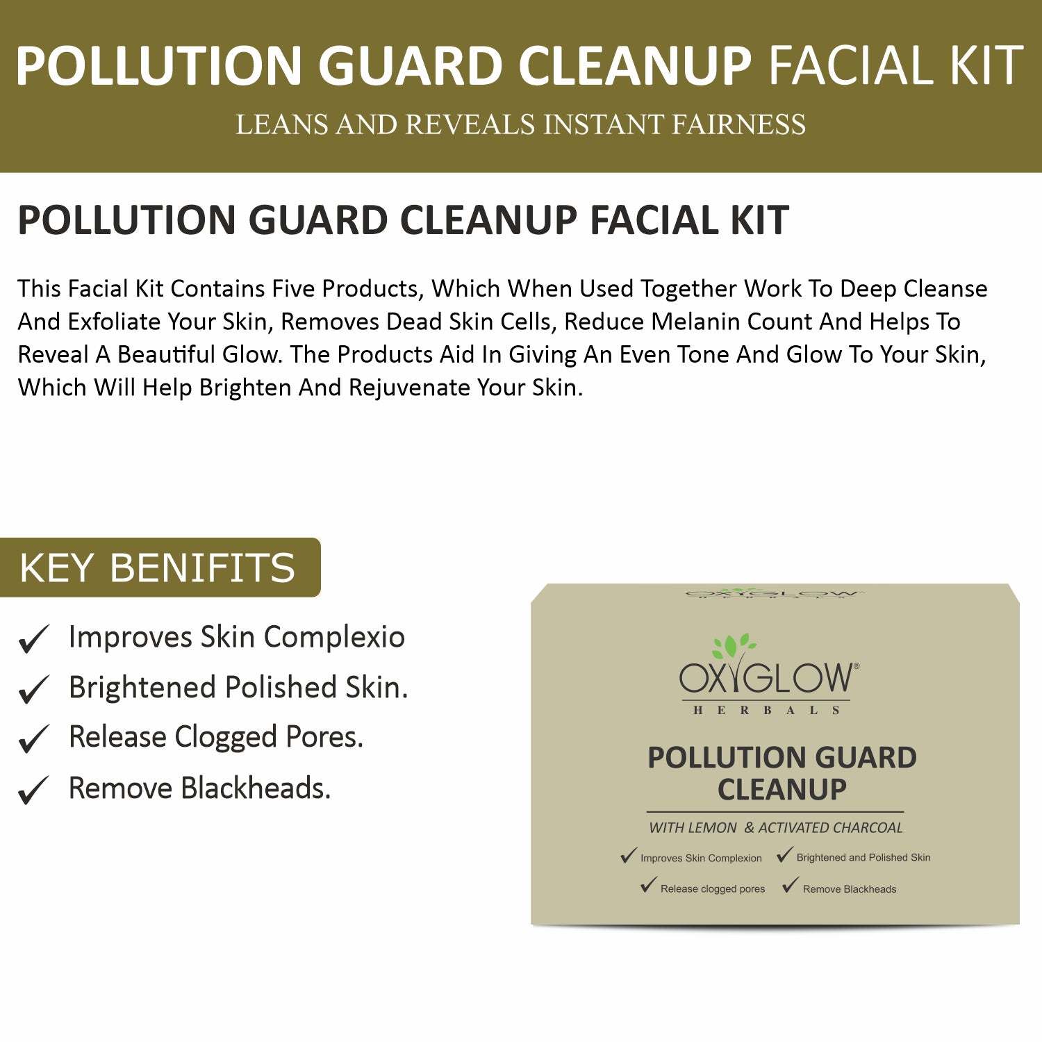 Gold Facial Kit 50 Gm + Pollution Gaurd Cleanup 40 Gm