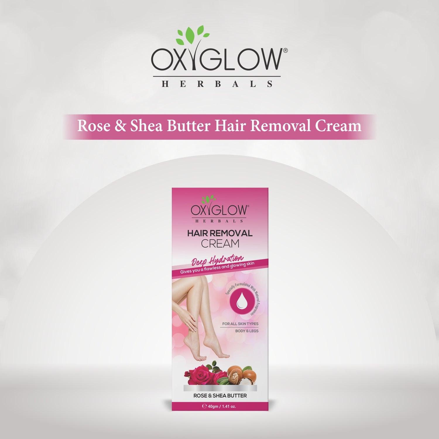 Rose & Shea Butter Hair Removal Cream – OxyGlow Cosmetics