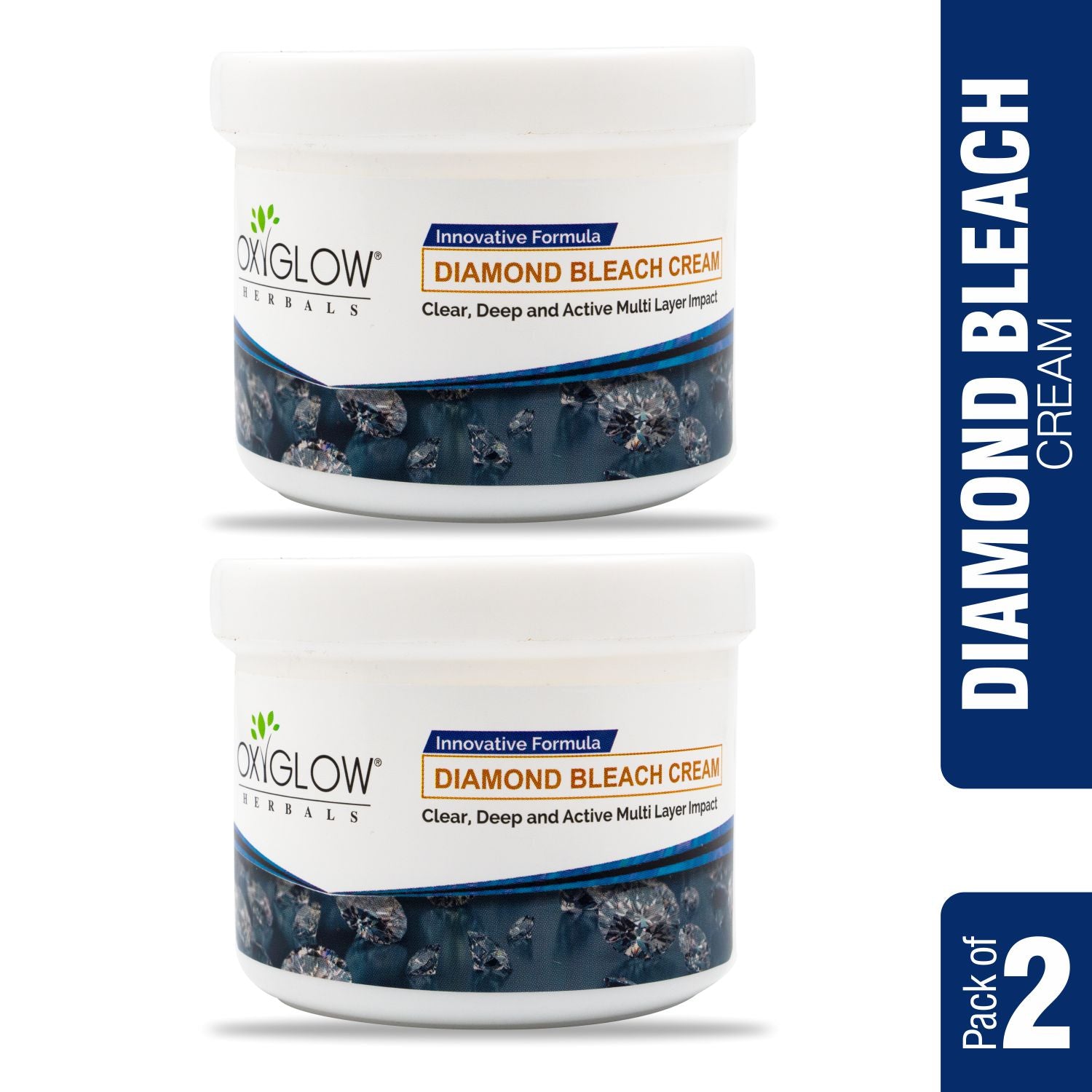OxyGlow Herbals Diamond Bleach Cream | Brightening & Tan Removal | Suitable for All Skin