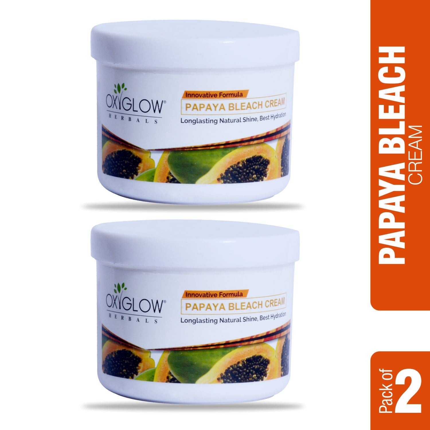 OxyGlow Herbals Papaya Bleach Cream | Long Lasting Natural Shine | Suitable for All Skin