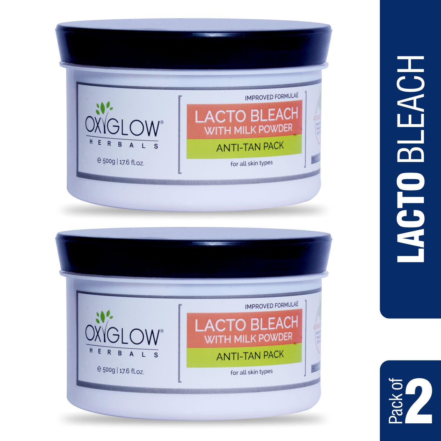 OxyGlow Herbals Lacto Bleach Cream with Milk Powder | Bleach + Anti Tan Formula | Removes Tan & Hydrates Skin|  Suitable for All Skin