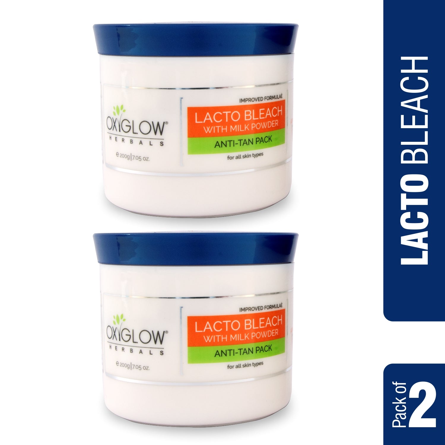 OxyGlow Herbals Lacto Bleach Cream with Milk Powder | Bleach + Anti Tan Formula | Removes Tan & Hydrates Skin|  Suitable for All Skin