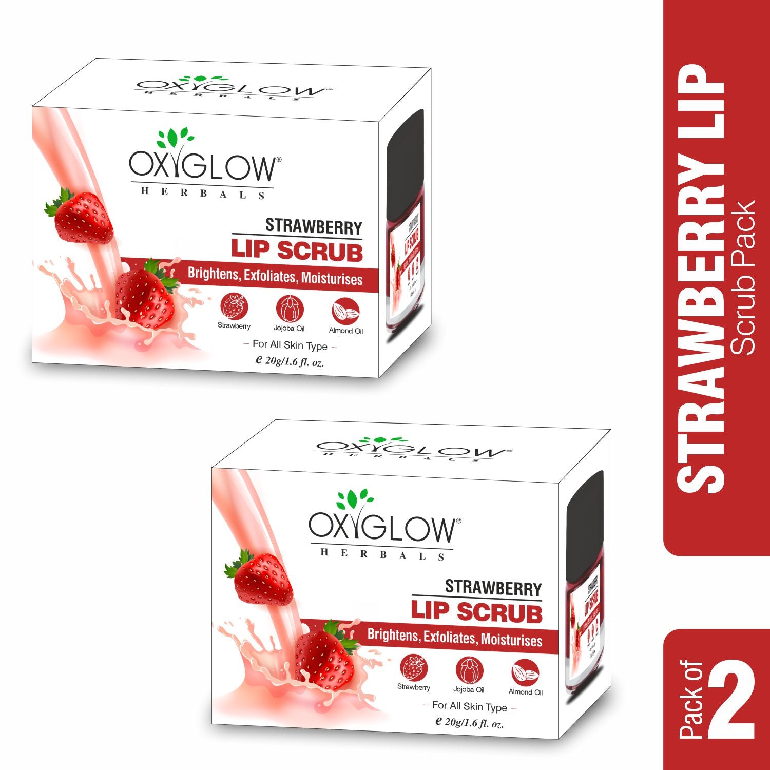 OxyGlow Herbals Lip Scrub-Packof2