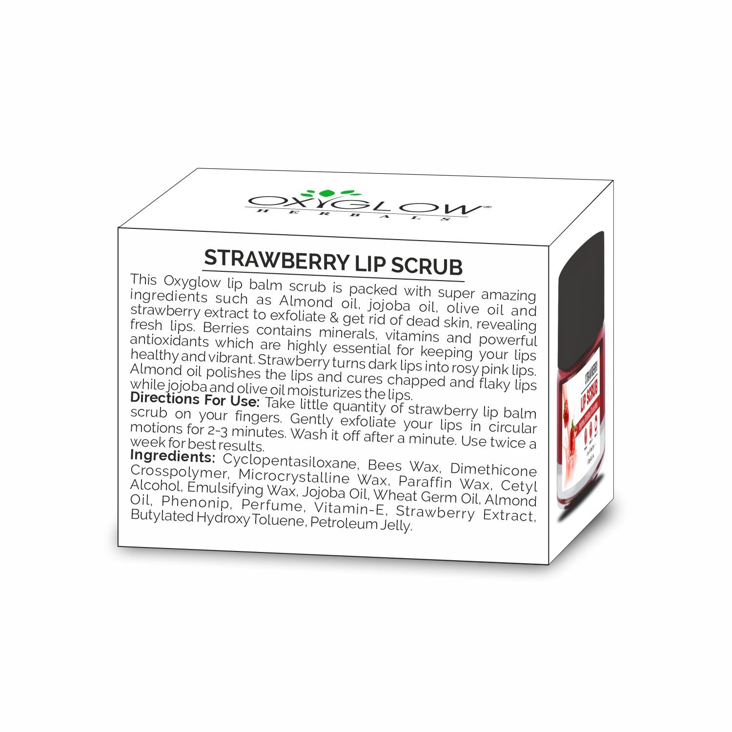 OxyGlow Herbals Lip Scrub box-Back
