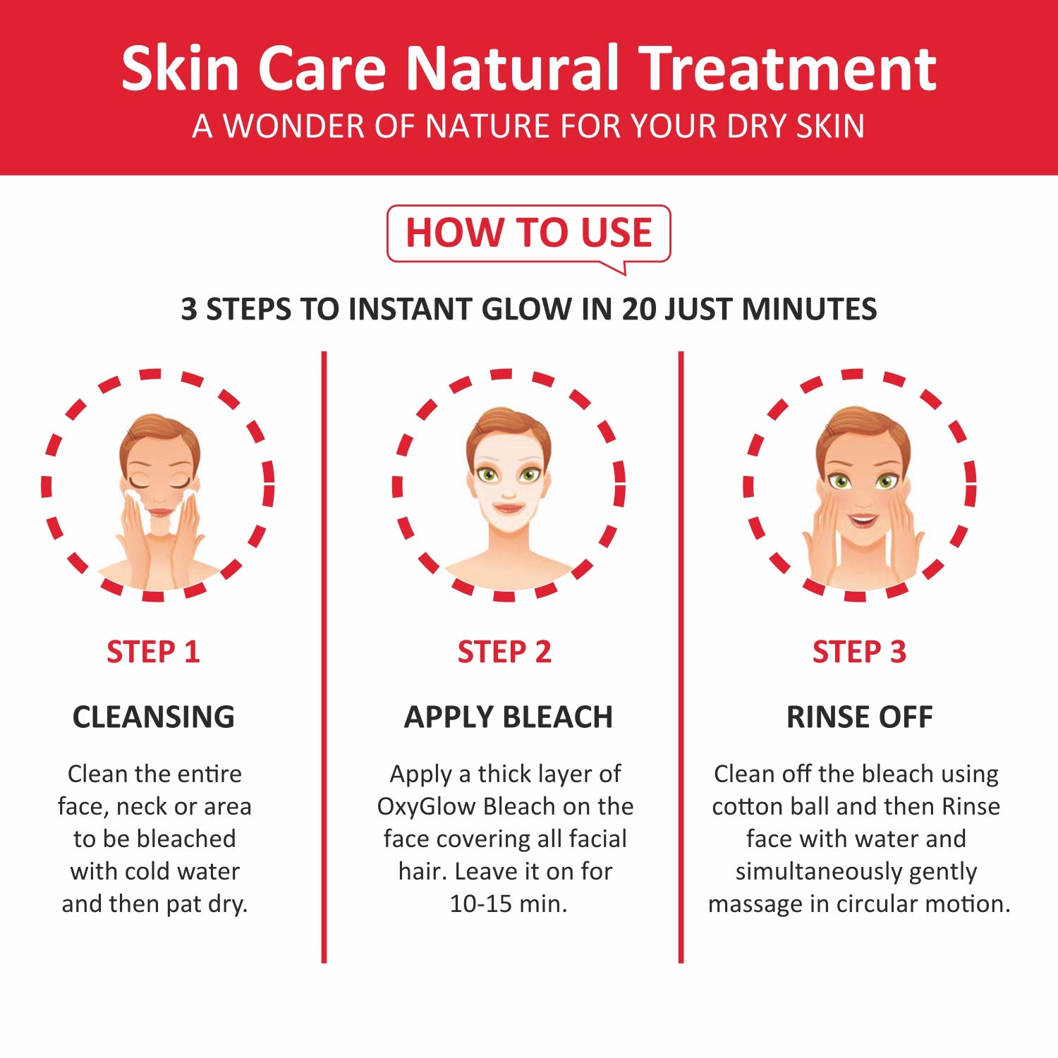 OxyGlow Herbals Multi-fruit Bleach cream- How to use