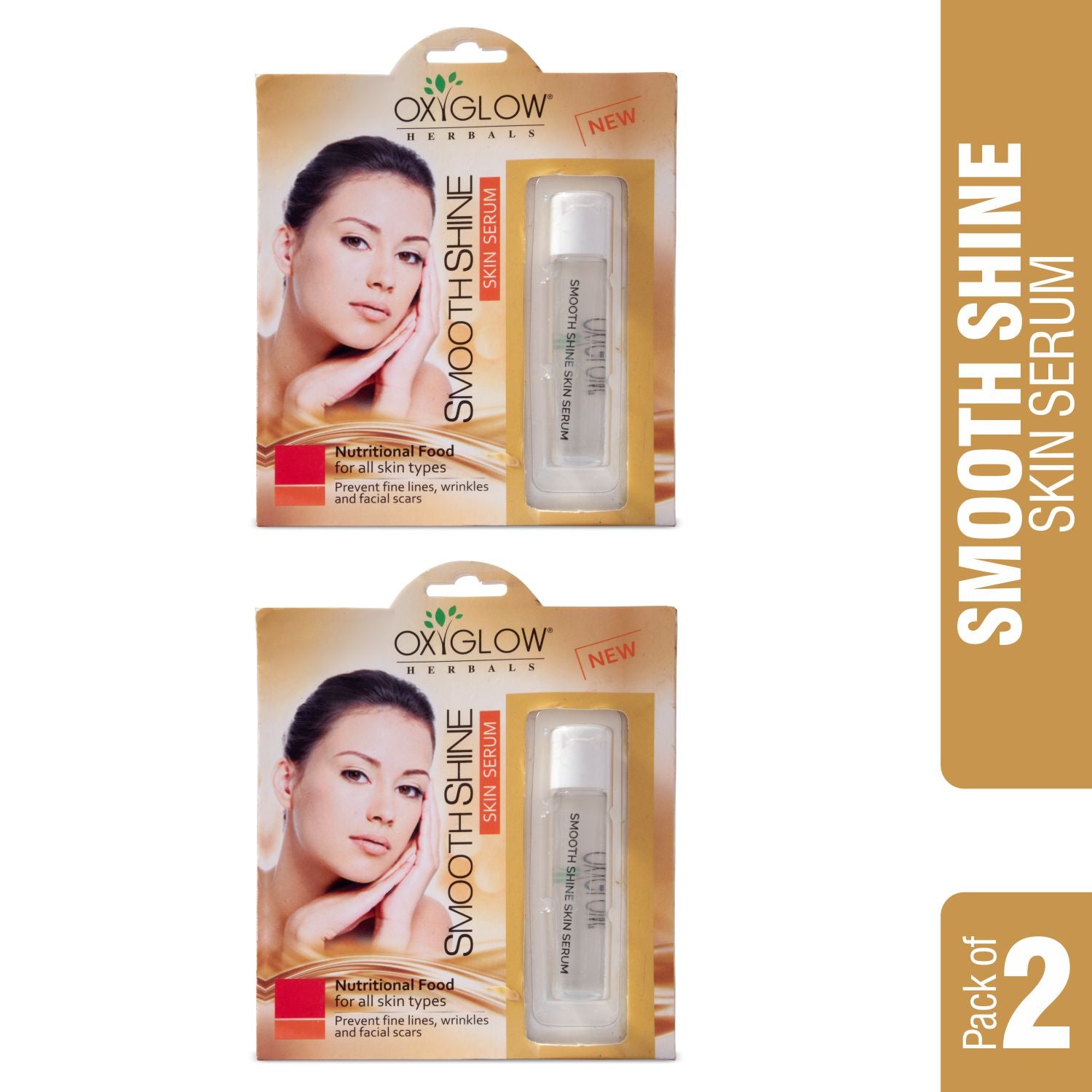 OxyGlow Herbals Smooth and shine skin serum-packof2