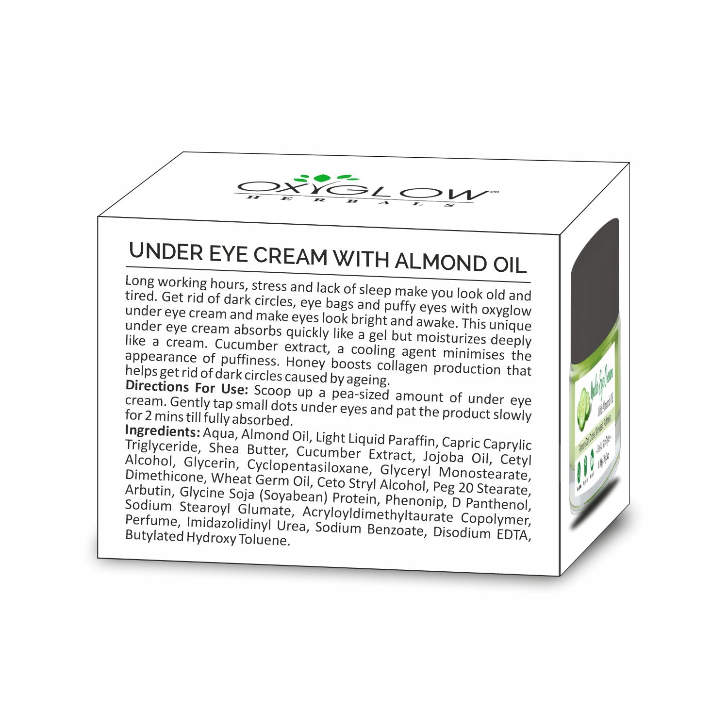 OxyGlow Herbals Under eye Cream Box-back